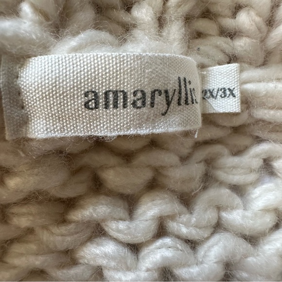 Amaryllis Chunky Bobble Open Knit Sweater Cream Oversized Pullover 2X/3X - Picture 6 of 8
